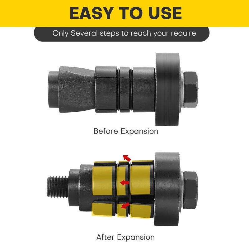 Acymner Exhaust Pipe Expander Stretcher Tool Kit 1-5/8” to 4-1/4”, Muffler Pipe Spreader Automotive Car Set for Tail Pipe Tube Hex 28mm (3/4”-10 Thread) - Image 5